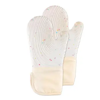 1 пара Удобных перчаток для микроволновой печи, Мягкие Защитные Водонепроницаемые Кухонные Прихватки с изоляцией дополнительной длины