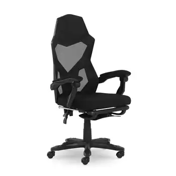 Офисное кресло Gear Gaming с выдвижной подставкой для ног, обивка из черной ткани офисное кресло компьютерное кресло игровое кресло
