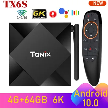 НОВЫЙ Tanix TX6S Smart TV BOX Allwinner H616 Android 10,0 4 ГБ 32 ГБ 64 ГБ Двойной Wifi 4K 6K BT HD медиаплеер 2G8G телеприставка TVBOX