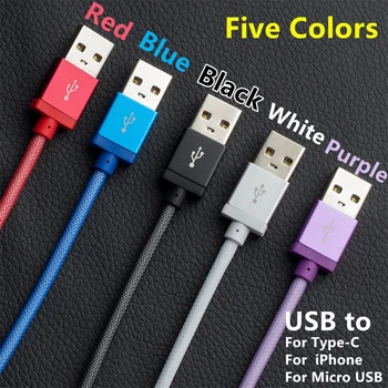 Кабель USB Type C для iphone 14 13 Xiaomi 3A Быстрая Зарядка USB-кабель для Samsung Galaxy S20 S21 Plus Huawei Micro USB-Кабель