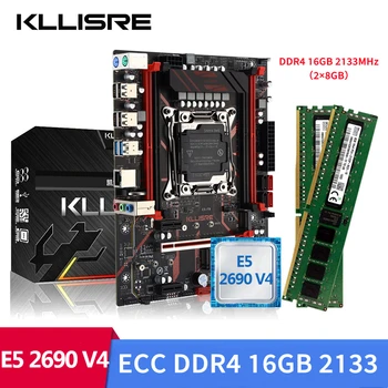 Kllisre kit xeon x99 материнская плата комбинированная LGA 2011-3 E5 2690 V4 процессор 2шт X 8 ГБ = 16 ГБ 2133 МГц DDR4 ECC Память