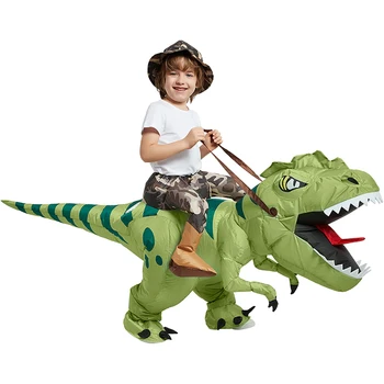 Детская одежда для Хэллоуина, штаны для верховой езды с динозавром, игрушки, забавный Тираннозавр Рекс, надувная одежда для маленьких динозавров
