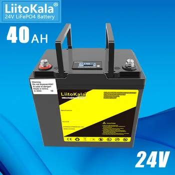 LiitoKala 24V 40Ah 30Ah Lifepo4 Аккумуляторная Батарея С 50A BMS Для Инвертора Солнечная Панель Скутер Резервная Мощность Лодка Свет 29,2 V 10A