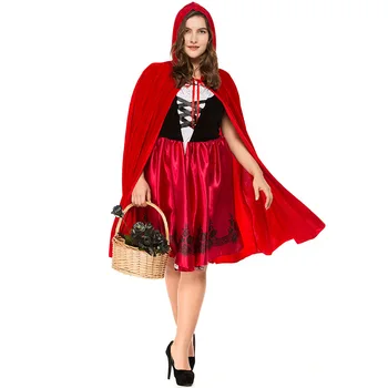 Карнавальная вечеринка Umorden на Хэллоуин, Пурим, женские костюмы Красной Шапочки, большие размеры S-3XL, необычное платье Миди для косплея в стиле сказки