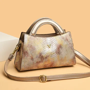 Роскошная Женская сумка 2023 Дизайнерская сумка через плечо с крокодиловым узором из искусственной кожи, брендовая Женская повседневная сумка через плечо, Яркая Цветная сумка