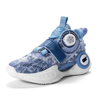 Новые дышащие спортивные баскетбольные кроссовки для мальчиков, модная повседневная обувь для девочек, детская нескользящая спортивная обувь для бега31-40