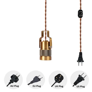 1 шт. Мини-подвесной светильник с поворотным дизайном в стиле ретро с 15-дюймовым шнуром, подвесная лампа с регулируемой яркостью для прикроватной тумбочки в мансарде, кухонный бар с эркером