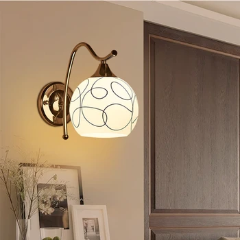 Современный светодиодный настенный светильник с художественным принтом, абажур, светодиодное освещение, украшение стен дома для спальни (без лампы)