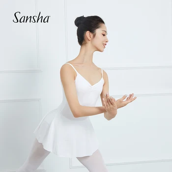 Танцевальная одежда Sansha Performance, женская балетная юбка без рукавов, белый топик, трико, Танцевальные классы в тренажерном зале 53AI0004C
