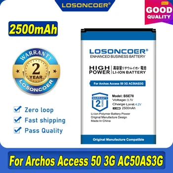 100% Оригинальный Аккумулятор LOSONCOER 2500 мАч BSE78 Для Archos Access 50 3G AC50AS3G AC50AS4G Аккумулятор Мобильного Телефона