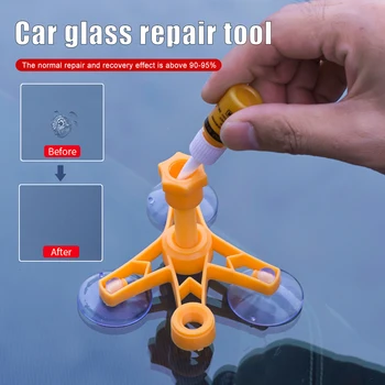Обновите инструмент для ремонта трещин на лобовом стекле автомобиля, жидкость для ремонта автостекол, смола, комплект для ремонта царапин и трещин от бычьего глаза, Полумесяц