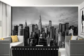 Обои на заказ NY11, черно-белая серия, Настенная роспись Эмпайр Стейт Билдинг, обои для гостиной, спальни