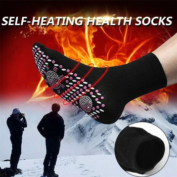 Самонагревающиеся магнитные носки для женщин, мужские носки с самонагревом, Турне, Магнитотерапия, Удобные зимние теплые массажные носки, давление