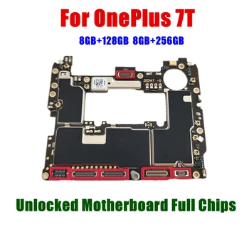 Разблокированная основная плата для OnePlus 7T 128 ГБ 256 ГБ материнская плата с чипами, схемами, гибким кабелем, логической платой