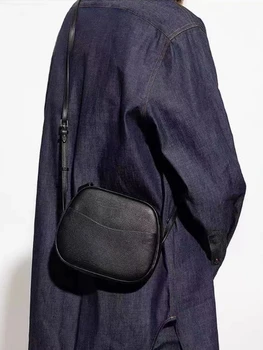 Новая мода 2022 года, персонализированная круглая кожаная сумка на голову из воловьей кожи с диагональю через плечо