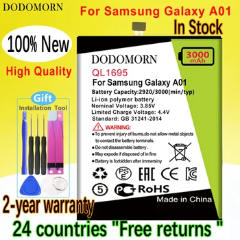 DODOMORN QL1695 Аккумулятор Для Samsung Galaxy A01 Smart Замена Мобильного Телефона В Наличии Высокое Качество + Номер отслеживания Bateria