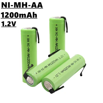Аккумуляторная батарея AA NiMH, 1,2 В, 1200 мАч, со сварочными штифтами, стабильная и безопасная зарядка, подходит для электрической зубной щетки
