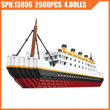 97041 2980шт Титаник Круизный пароход Steamship Cruise 4 Куклы Алмазные мини Строительные блоки Игрушечный кирпич