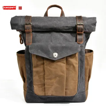 Европейский и американский ретро-рюкзак, мужской и женский рюкзак, холст, масло, сумка для ноутбука, спортивная походная сумка на открытом воздухе