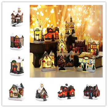 Декор спальни, Рождественские Украшения из светодиодной смолы, Микроландшафтные украшения, Подарки для детей, Праздничное украшение, ночник