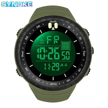 SYNOKE Reloj Militar Цифровые Часы Модные Кварцевые Наручные Часы Спортивные Умные Часы Водонепроницаемые Часы Мужские Черные Часы Для Мальчиков Montre