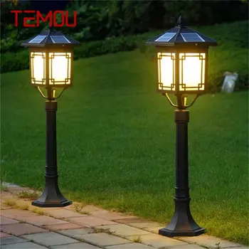 Классическая уличная лампа для газона TEMOU, светодиодная водонепроницаемая Электрическая лампа для дома на вилле, украшения сада
