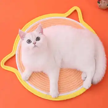 Всесезонный коврик для кошек с хлопчатобумажной веревкой, прочная и износостойкая кошачья подстилка для царапин и сна