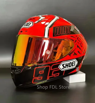 Полнолицевый Гоночный Мотоциклетный шлем SHOEI X14 Шлем X-Четырнадцать R1 60th Anniversary Edition Красный Шлем Ant