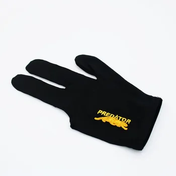 Популярная спортивная игра в снукер, бильярд и пул, перчатка на 3 пальца черного цвета с вышитой этикеткой