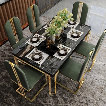 Роскошный обеденный стол из мрамора в скандинавском стиле, изготовленный на заказ, Новая креативная кухонная мебель Morden, обеденный стол со стульями
