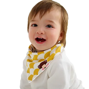 Ребенок Ест Полотенце из детской слюны, детская скрытая пряжка, Хлопчатобумажный треугольный шарф с двойным принтом, нагрудник, Слюнявчик на заказ, Оптовая продажа