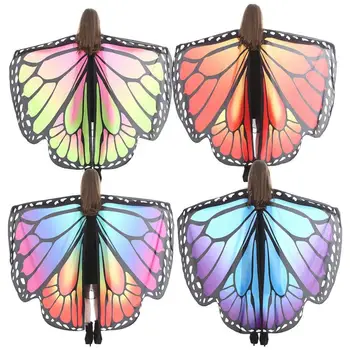 Женская шаль с крыльями бабочки, комплект из 3 предметов, накидка с бабочкой, женские костюмы для косплея, Накидка Феи