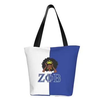Модная Женская сумка для покупок Zeta Phi Beta, многоразовая сумка ZOB с греческими буквами 1920, холщовая сумка для покупок в продуктовых магазинах