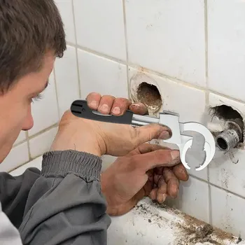 Универсальный многофункциональный гаечный ключ с регулируемым зазором, двусторонний инструмент из алюминиевого сплава для домашнего ремонта ванной комнаты, ручной инструмент