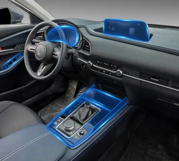 Для Mazda CX-30 2020 2021 Центральная консоль салона автомобиля Прозрачная Защитная пленка из ТПУ Против царапин навигационные Аксессуары
