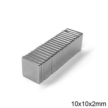 20/50/100/200шт F 10x10x2 мм N35 Сильный квадратный магнит из NdFeB с редкоземельными элементами 10*10*2 мм Неодимовые магниты 10 мм x 10 мм x 2 мм