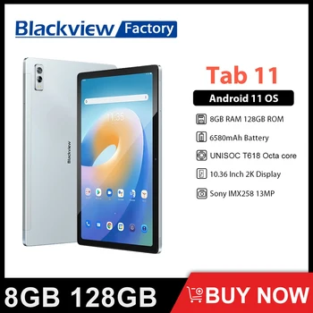 Blackview Tab 11 ОС Android 11 8 ГБ 128 ГБ Планшет 10,36 Дюймов 2000x1200 2K Дисплей Восьмиядерный 6580 мАч Планшеты С Двойным Wifi Pad