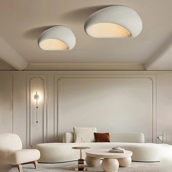 Потолочный светильник Wabi-Sabi, светильник для спальни, гостиной, столовой, Дизайнерский кабинет, простые современные кремовые ветровые лампы