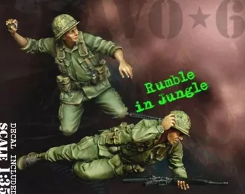 Война во Вьетнаме в масштабе 1/35 Армия США Метание гранат в Джунглях Неокрашенные Миниатюры Набор моделей из смолы фигурка Бесплатная Доставка