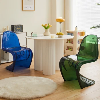 Сверхлегкие Акриловые Обеденные стулья в скандинавском стиле, Эргономичные Прозрачные Модные обеденные стулья, Рекламная мебель для гостиной Cadeira