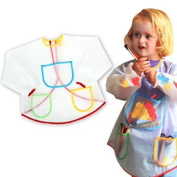 Противообрастающий Милый водонепроницаемый фартук для рисования своими руками с длинными рукавами, защищающий от одевания детей, детский халат, фартук для рисования