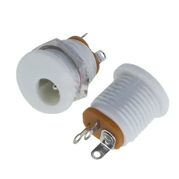 10 шт. постоянного тока-022 5.5-2.1 / 5.5 x 2,1 мм Розетка питания постоянного тока/разъем постоянного тока для монтажа на панели DC022 Белый
