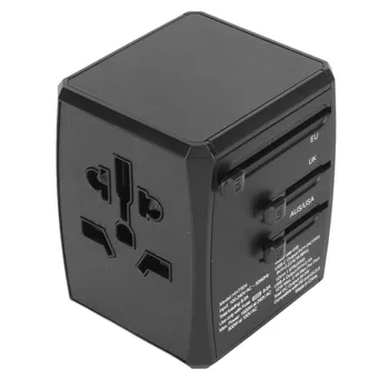 Универсальный дорожный адаптер черный Быстрая зарядка Портативный многопортовый универсальный международный адаптер с портами USB C для США