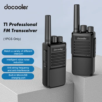 docooler T1 Walkie Talkie 16-Канальный Профессиональный FM-Трансивер Портативные Двухсторонние Радиостанции, Перезаряжаемые с USB-Док-станцией Для Зарядки