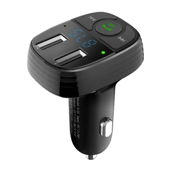Автомобильный FM-передатчик, музыкальный стереоадаптер, быстрое зарядное устройство с двумя USB-разъемами для телефона и планшета