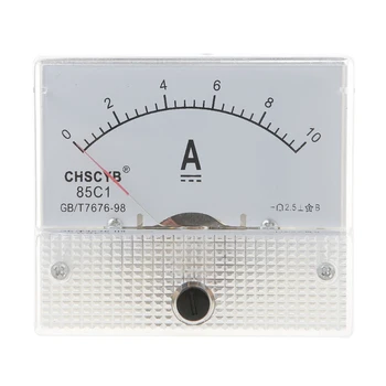 0-10A Аналоговый для панельного измерителя постоянного тока Амперметр Прямоугольный измерительный детектор