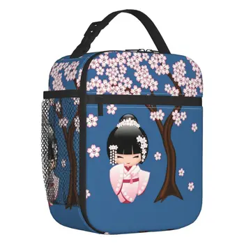 Изготовленная на Заказ Японская кукла-невеста Кокеши, сумка для ланча, женский теплый ланч-бокс с изоляцией-охладителем для офиса для взрослых