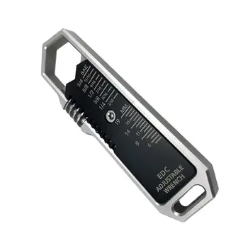 Регулируемый ручной гаечный ключ Гибкий Легкий ремонтный ручной инструмент со шкалой SAE Стальной наружный Мини-гаечный ключ для брелка для ключей на открытом воздухе