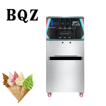 BQZ-6618DB Профессиональная электрическая машина для приготовления итальянского мороженого с мягкой подачей большой емкости из нержавеющей стали, 3 вкуса домашнего приготовления