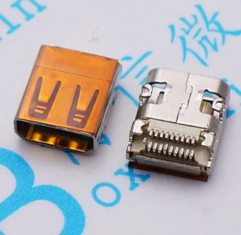 10 шт./лот Миниатюрный MICRO HDMI MINI 19P SMD USB-розетка спереди и сзади с контактной вставкой 19PF 19 игольчатый разъем